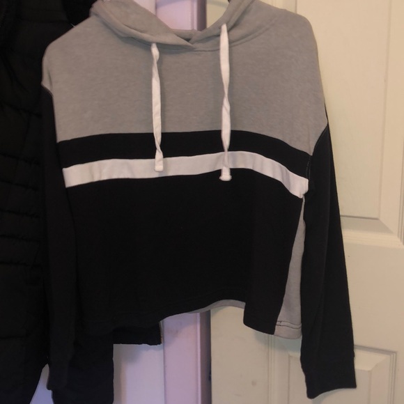Flirtitude Striped Cropped Hoodie - Picture 1 of 6